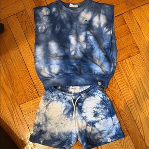 Finger In The Nose Blue Tie-Dye Kids Matching Set